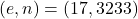 (e, n) = (17, 3233)